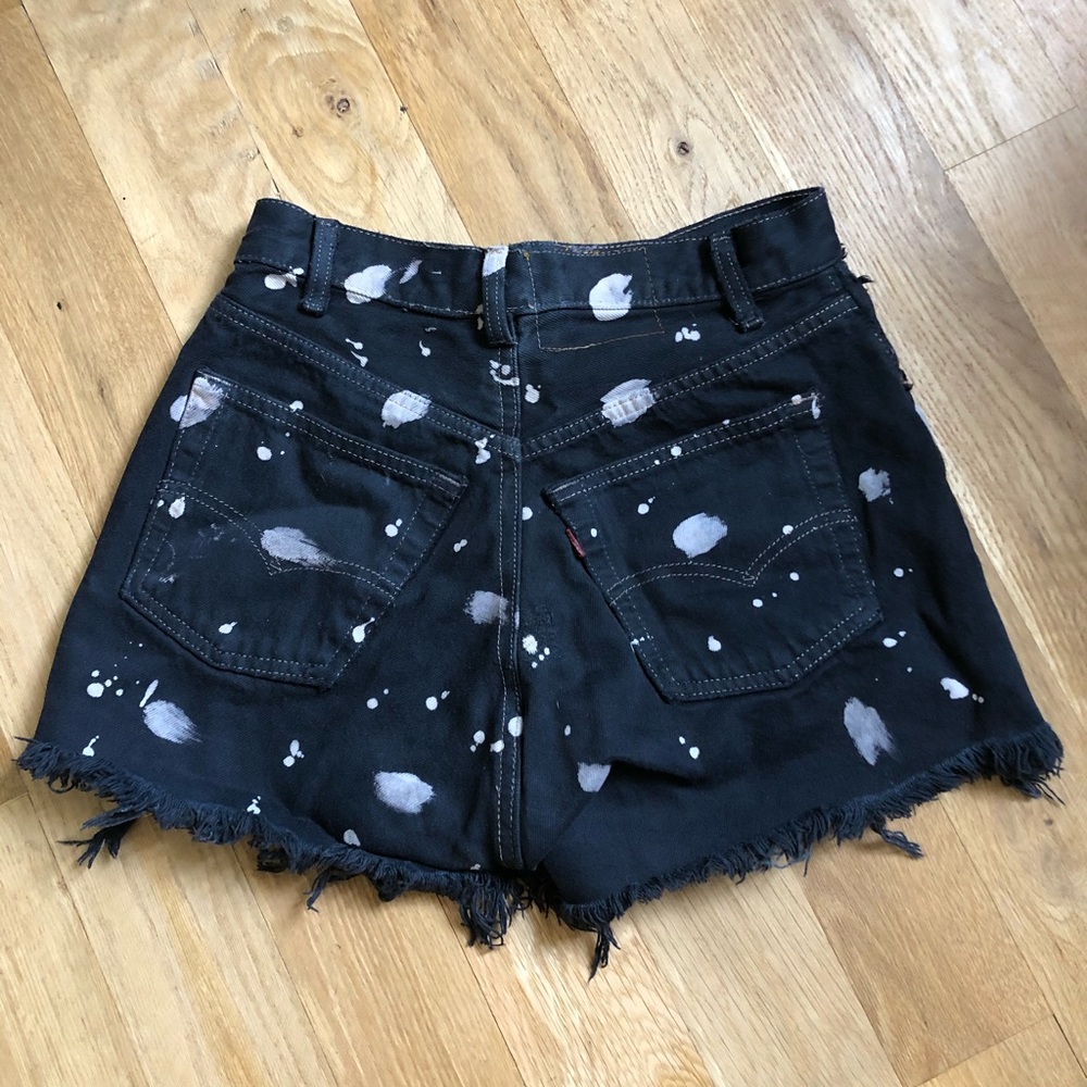 Vintage black & bleach dyed Levi’s 501 shorts 24